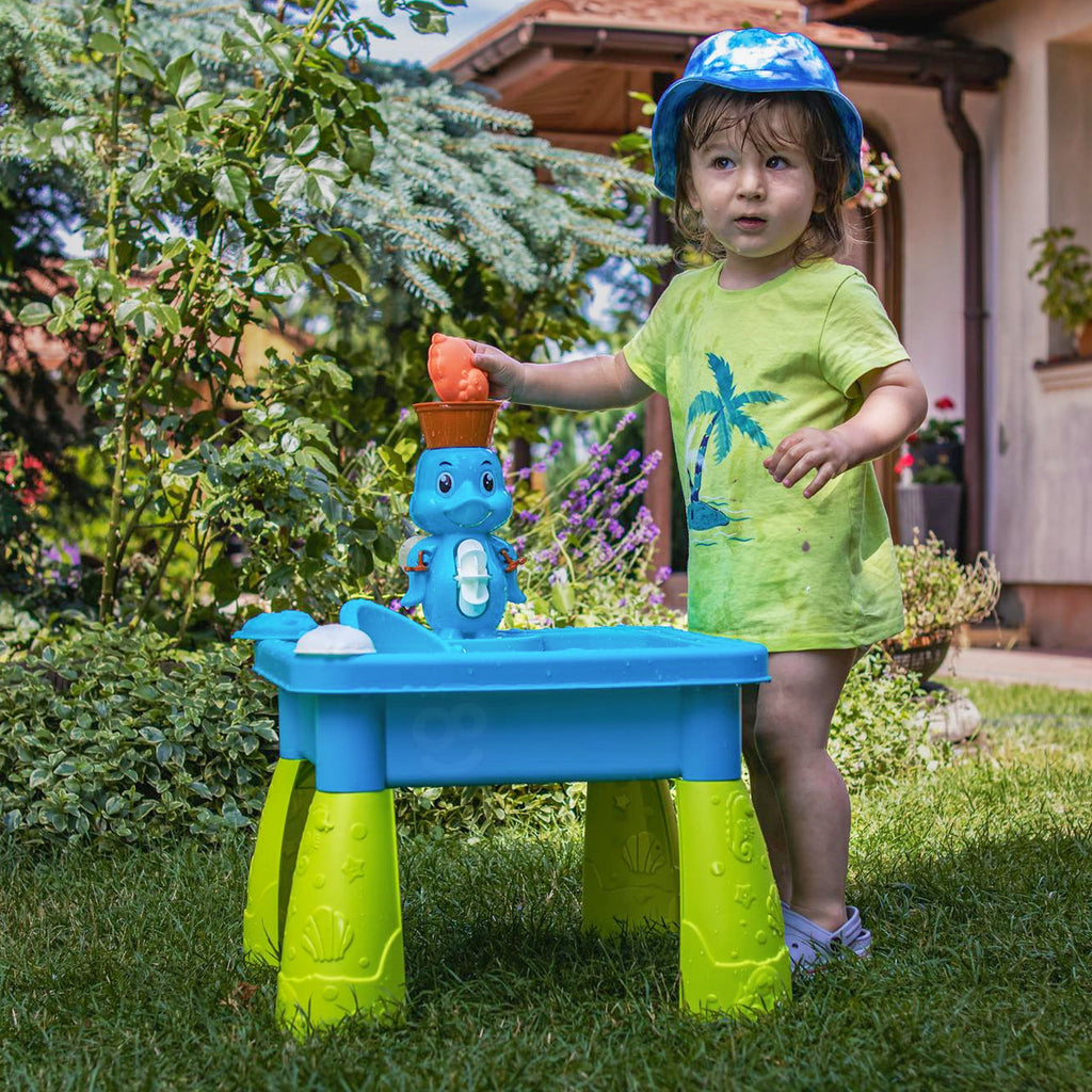 WOOPIE Vandens ir smėlio stalas 2in1 su antimi, lauko žaislas