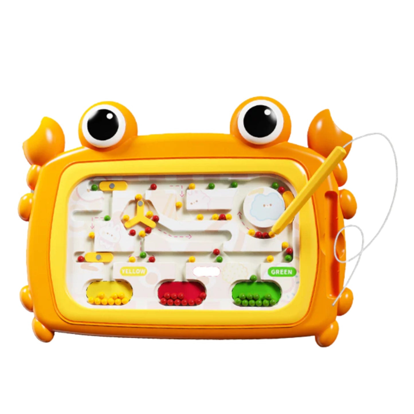 WOOPIE Montessori Magnetinė Lenta Krabas Labirintas Oranžinė