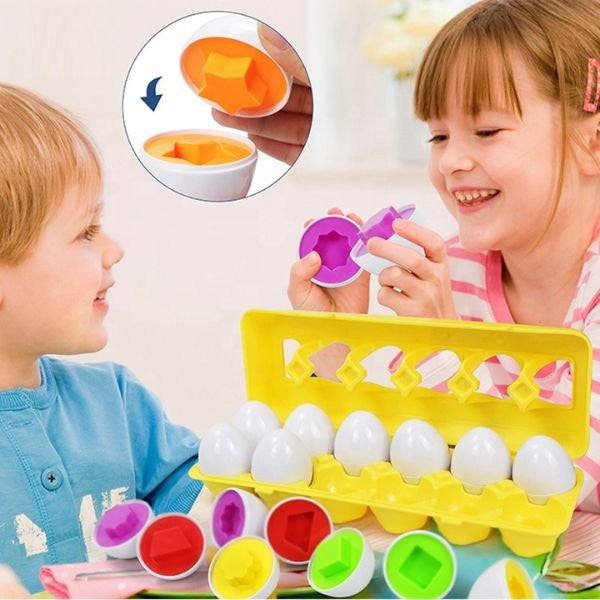 WOOPIE Montessori Kiaušiniai – Formų ir Spalvų Rūšiuoklis 12 vnt.