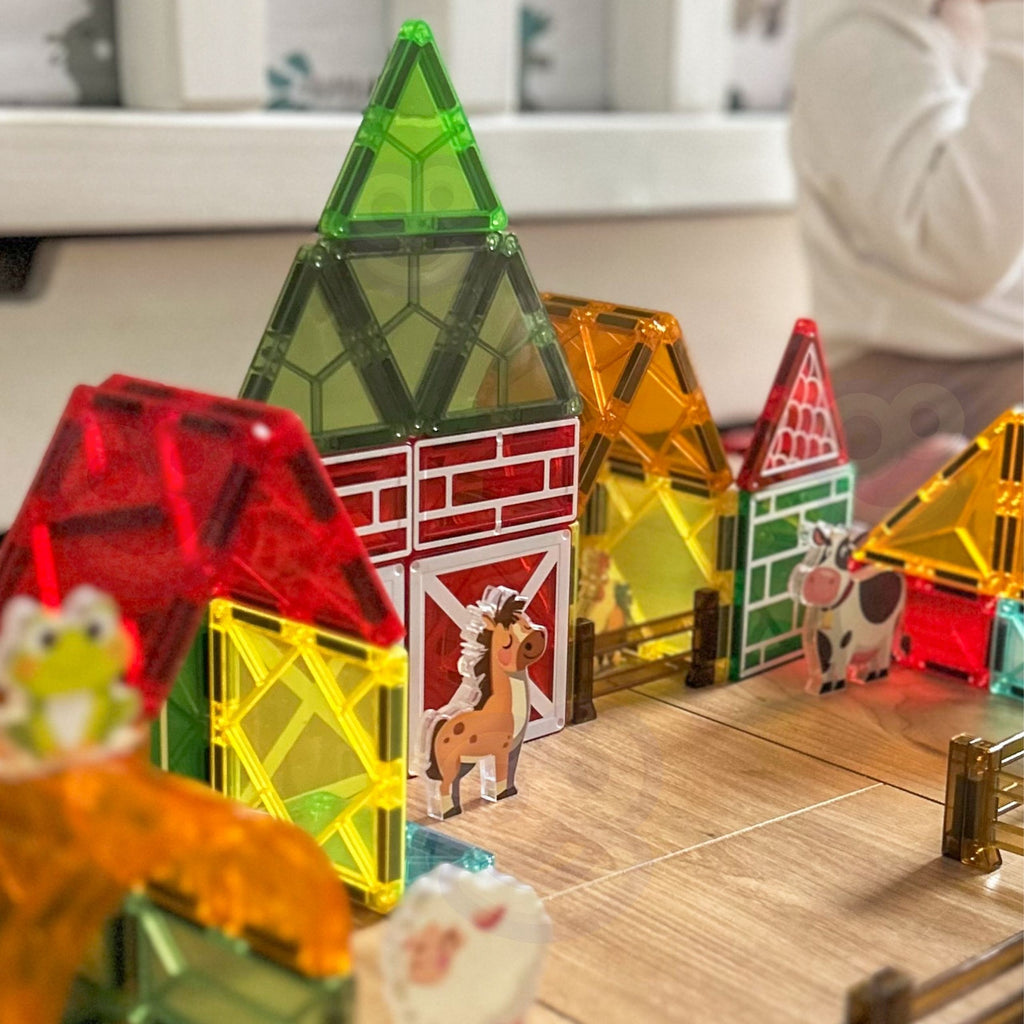 WOOPIE Magnetiniai Statybiniai Blokai Ferma 50 vnt.