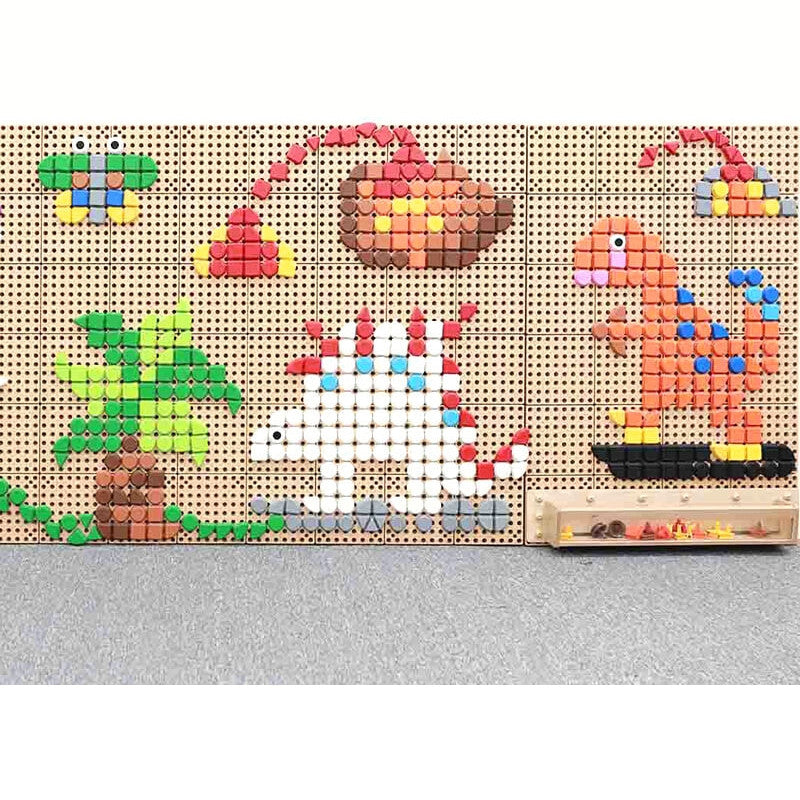 MASTERKIDZ 64 geometrinių kaištelių rinkinys STEM lentoms