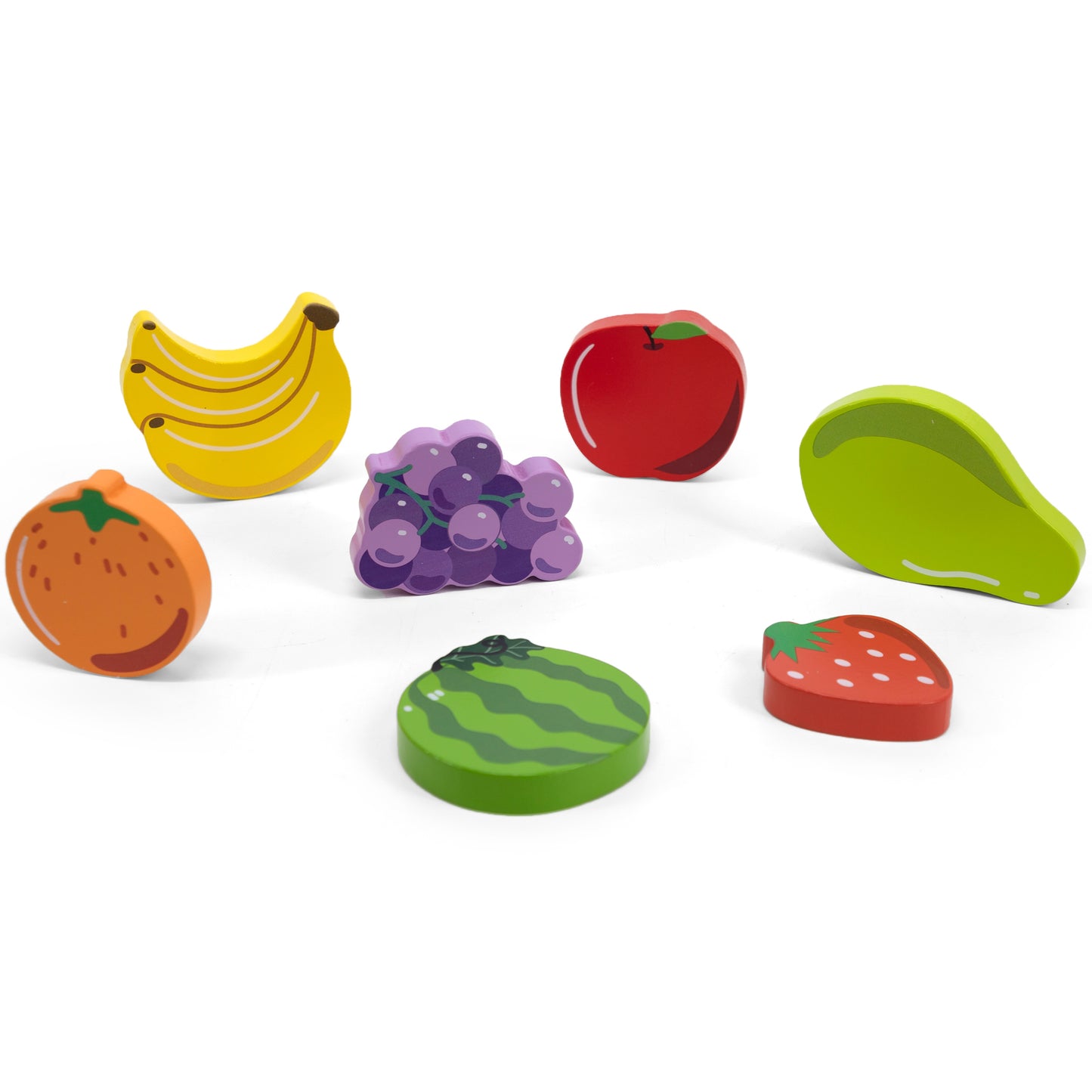 VIGA medinė dėlionė ir figūrėlės Montessori 2in1 „Vaisiai“ – vaizdas 2