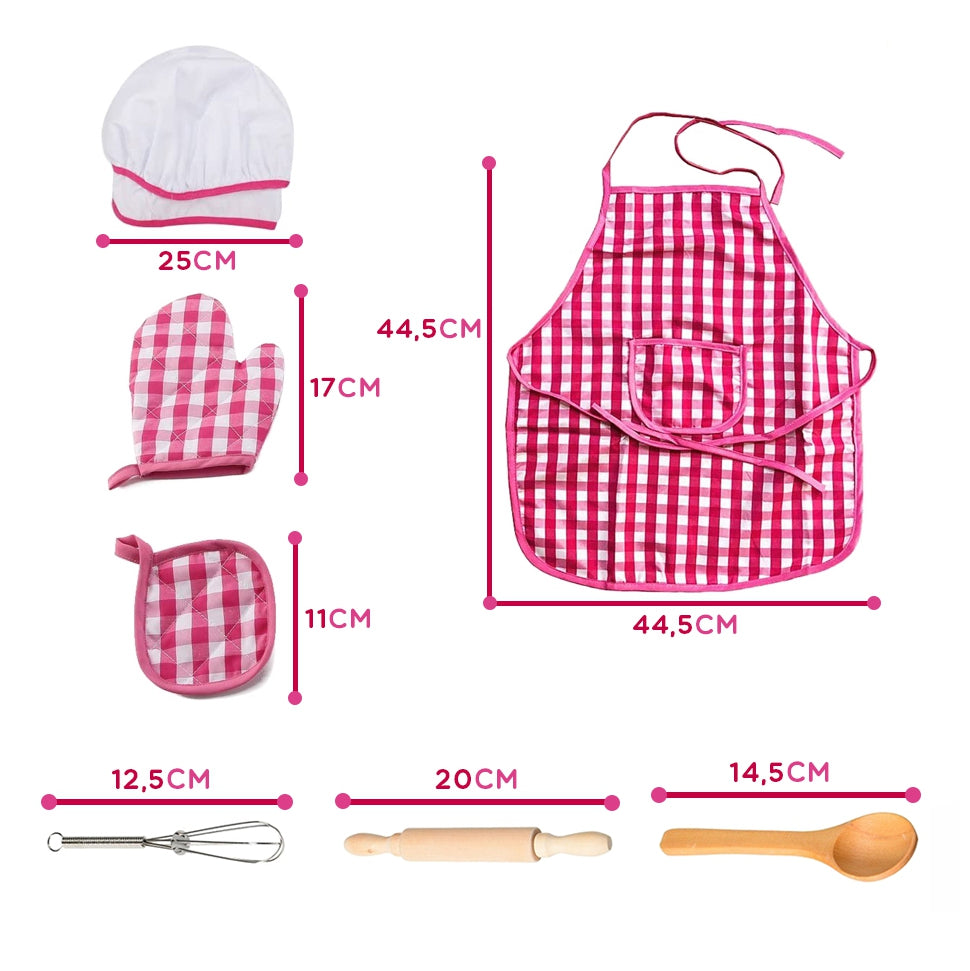 WOOPIE Mažojo Virėjo Rinkinys: Virėjo Drabužiai ir Virtuvės Reikmenys, 7 elementai – vaizdas 6