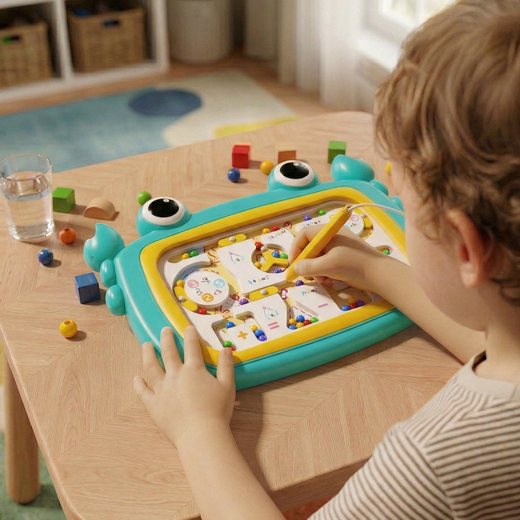 WOOPIE Montessori Magnetinė Lenta Krabas Labirintas Turkio Spalvos