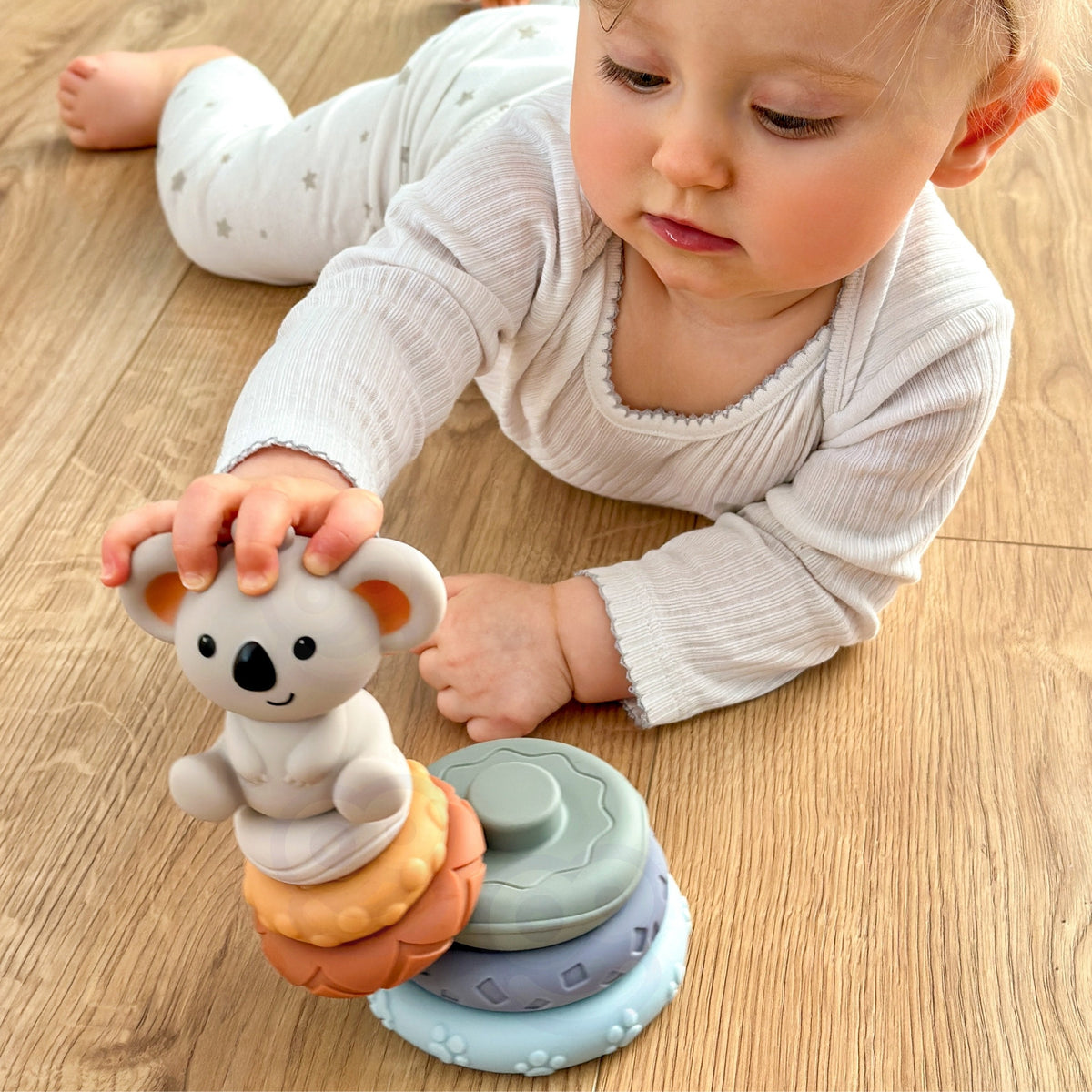WOOPIE BABY Koala piramidė – 2in1 lavinamasis kramtukas