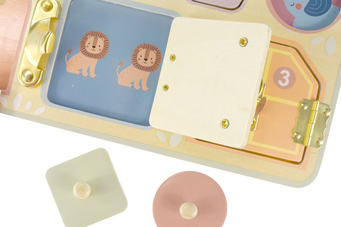 TOOKY TOY Montessori lavinamoji lentelė su spynelėmis, krumpliaračiais, rūšiuokliu ir laikrodžiu – vaizdas 2