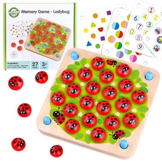 WOOPIE GREEN Medinė Atminties Žaidimas Boružėlė Memory 10 kortelių
