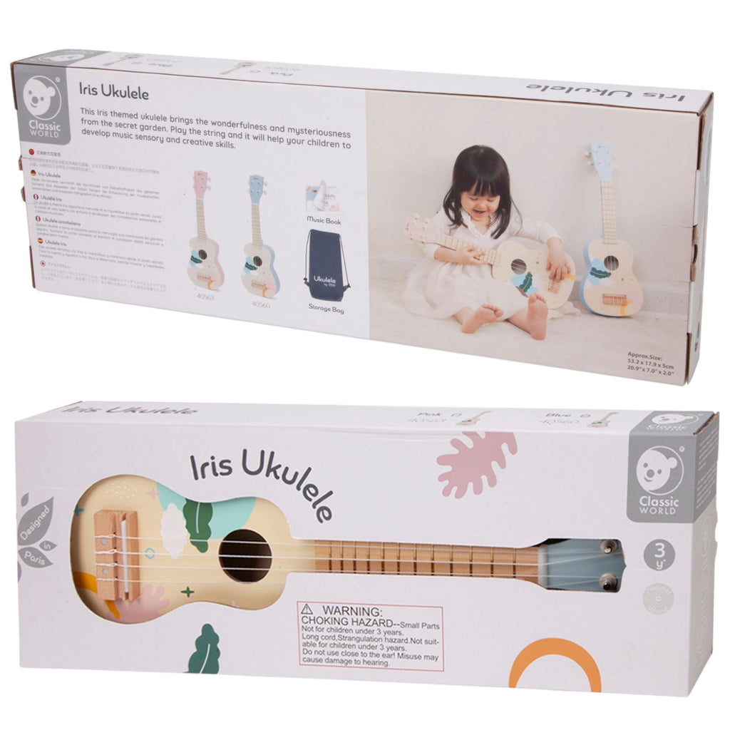 CLASSIC WORLD Medinė Ukulelė Vaikams Mėlyna, Muzikinis Žaislas