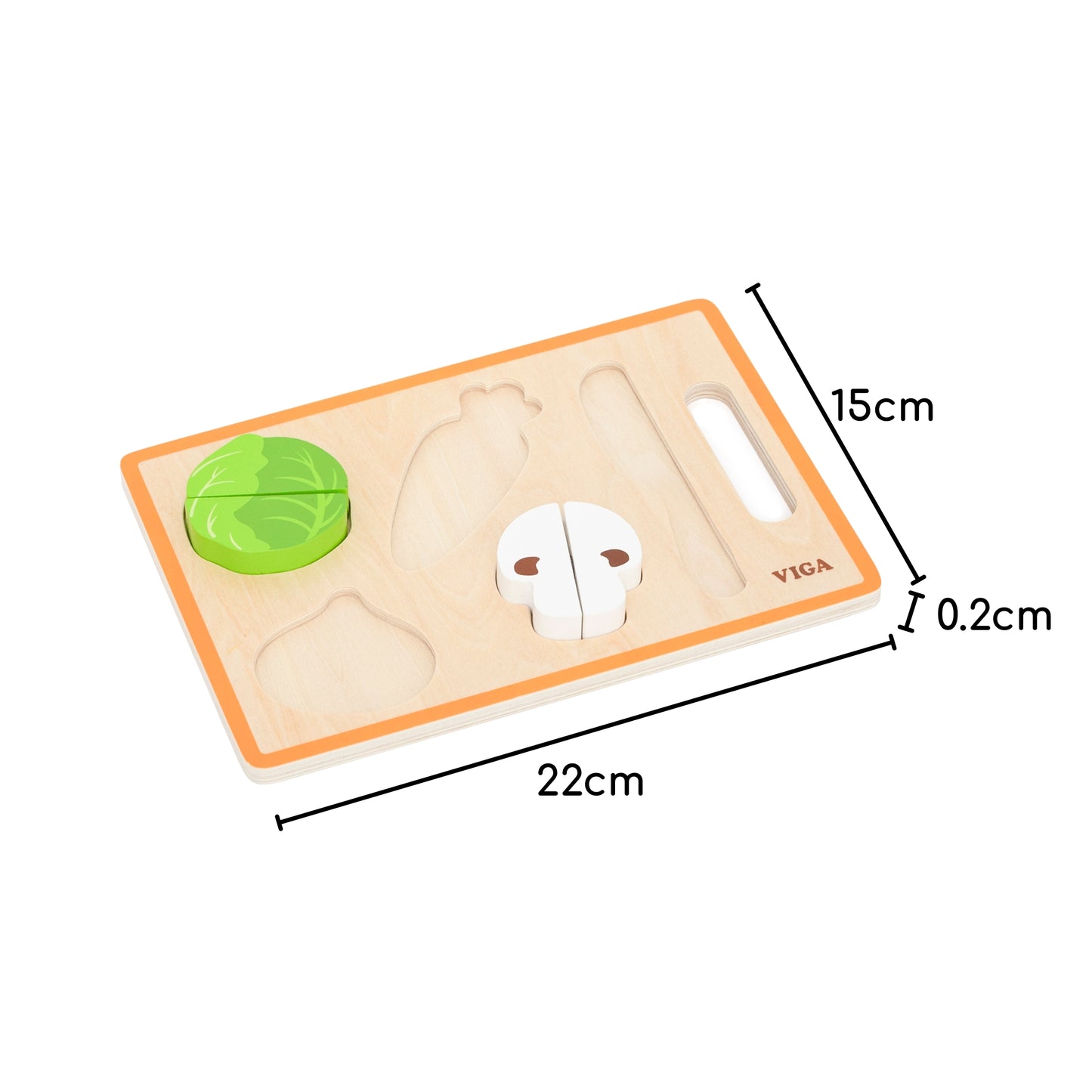 VIGA Medinis Montessori Pjaustomų Daržovių Rinkinys – vaizdas 2