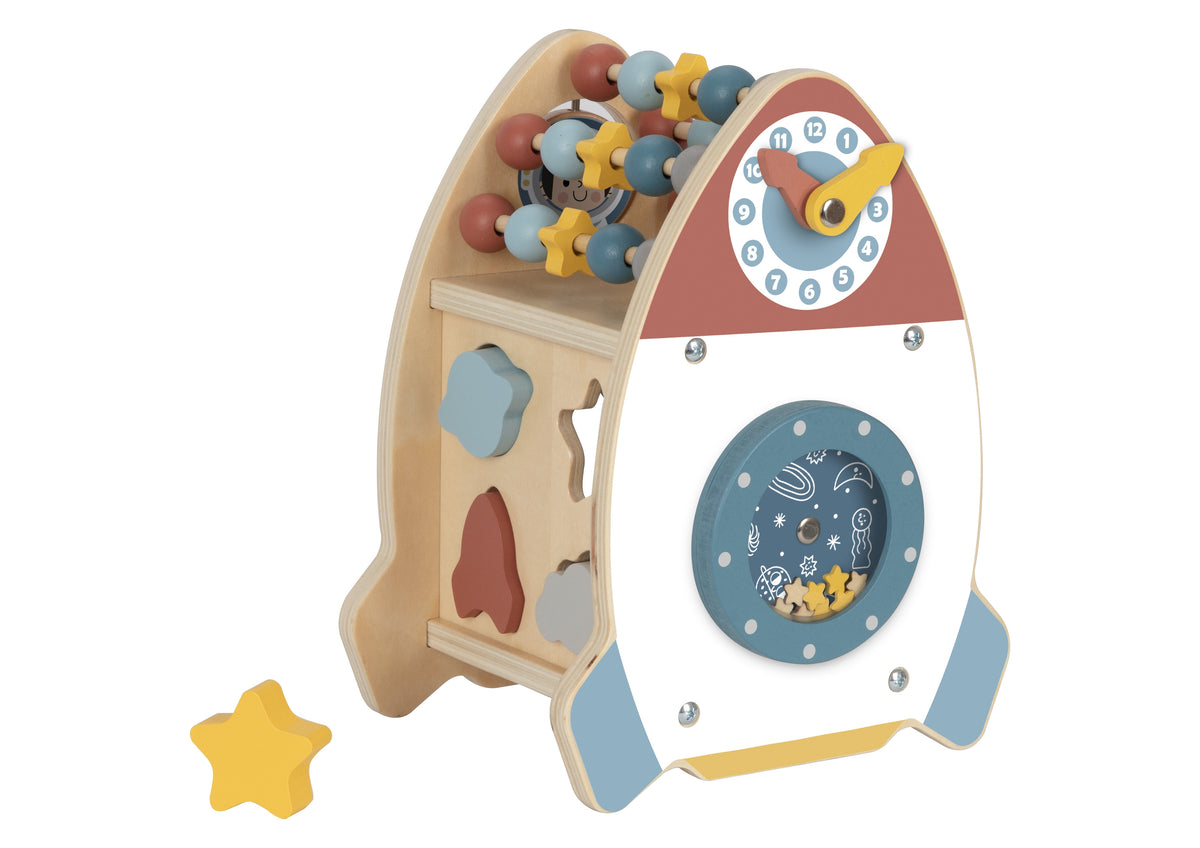 TOOKY TOY Medinė Kosminė Raketa su 6 Veiklomis