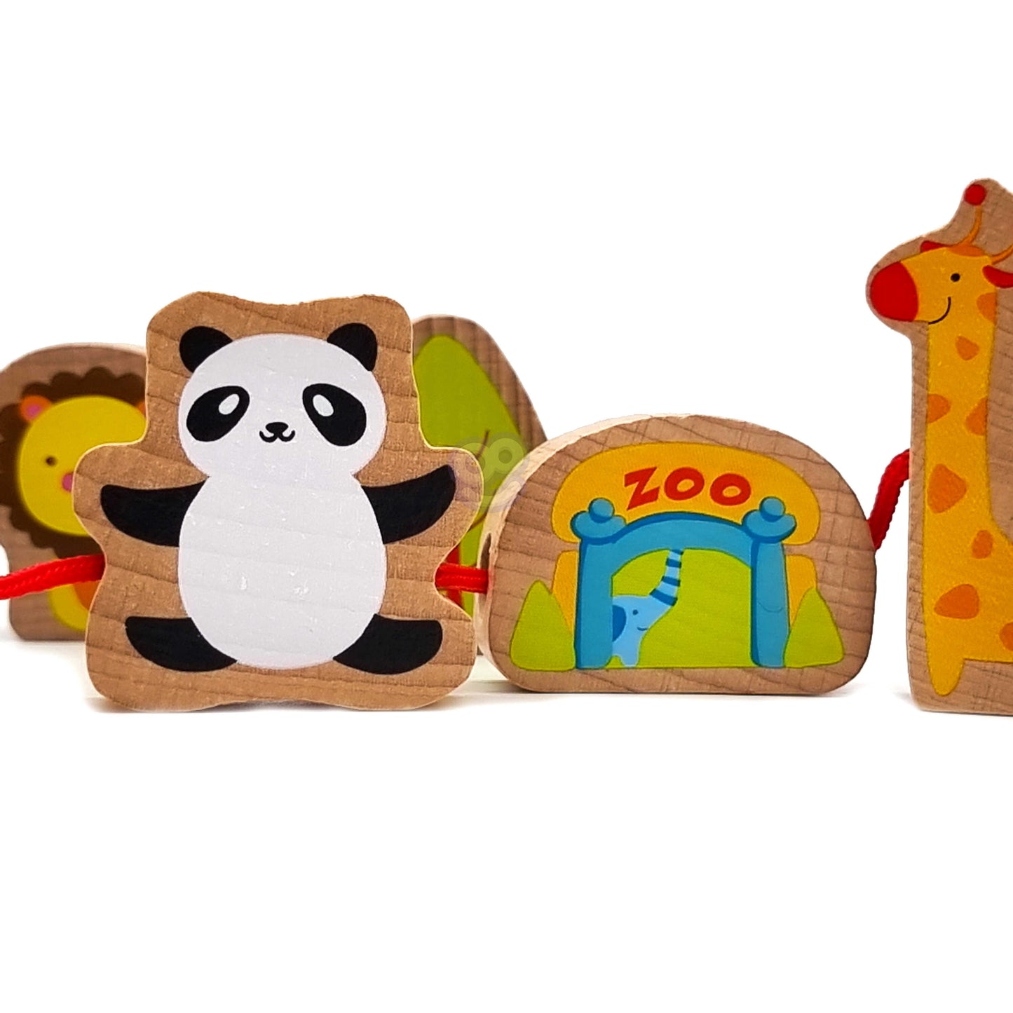 CLASSIC WORLD Medinės vėrimo kaladėlės „ZOO“, 13 elementų – vaizdas 9