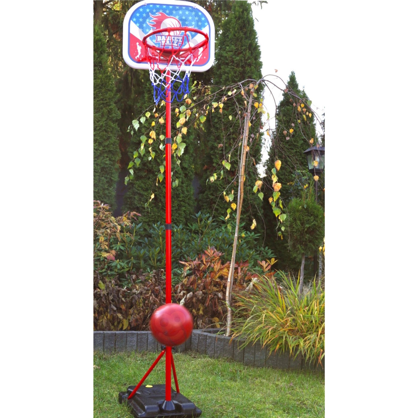 WOOPIE Krepšinio Stovas su Kamuoliu Reguliuojamas 90-170 cm nuo 3 metų