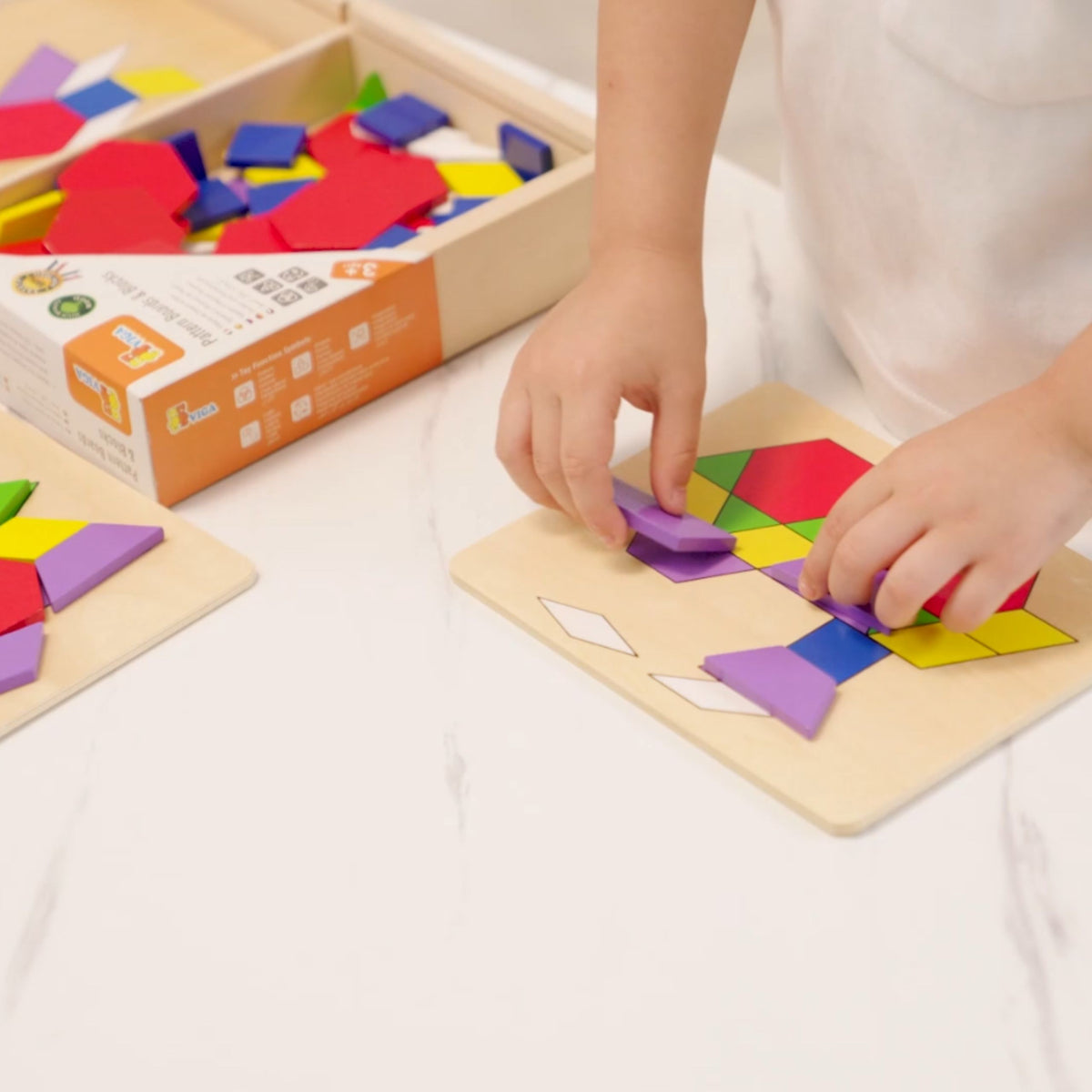 VIGA Medinė Geometrinė Mozaika Dienes Blokai, 148 dalys