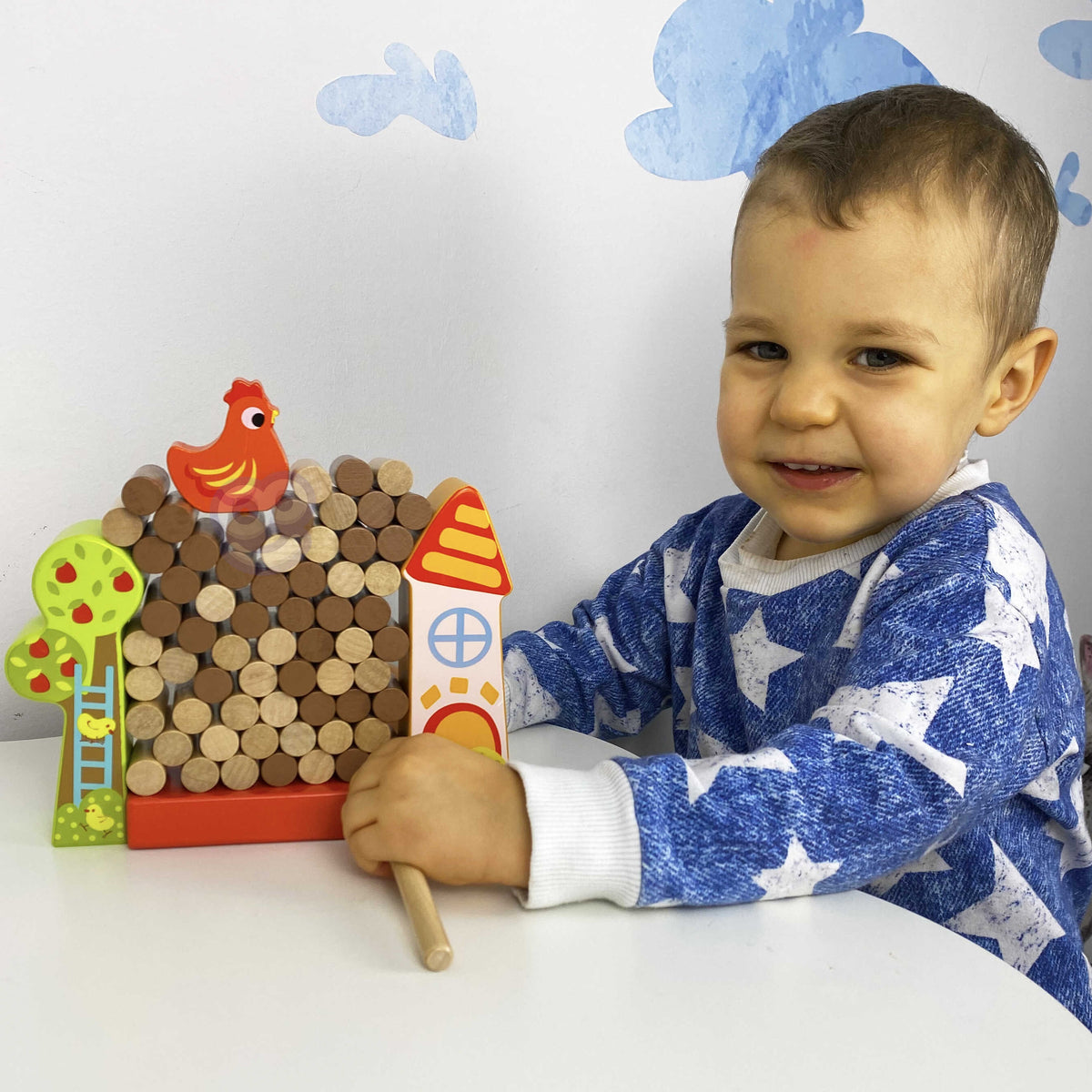 TOOKY TOY Medinis žaidimas Krentanti vištytė, 69 dalys