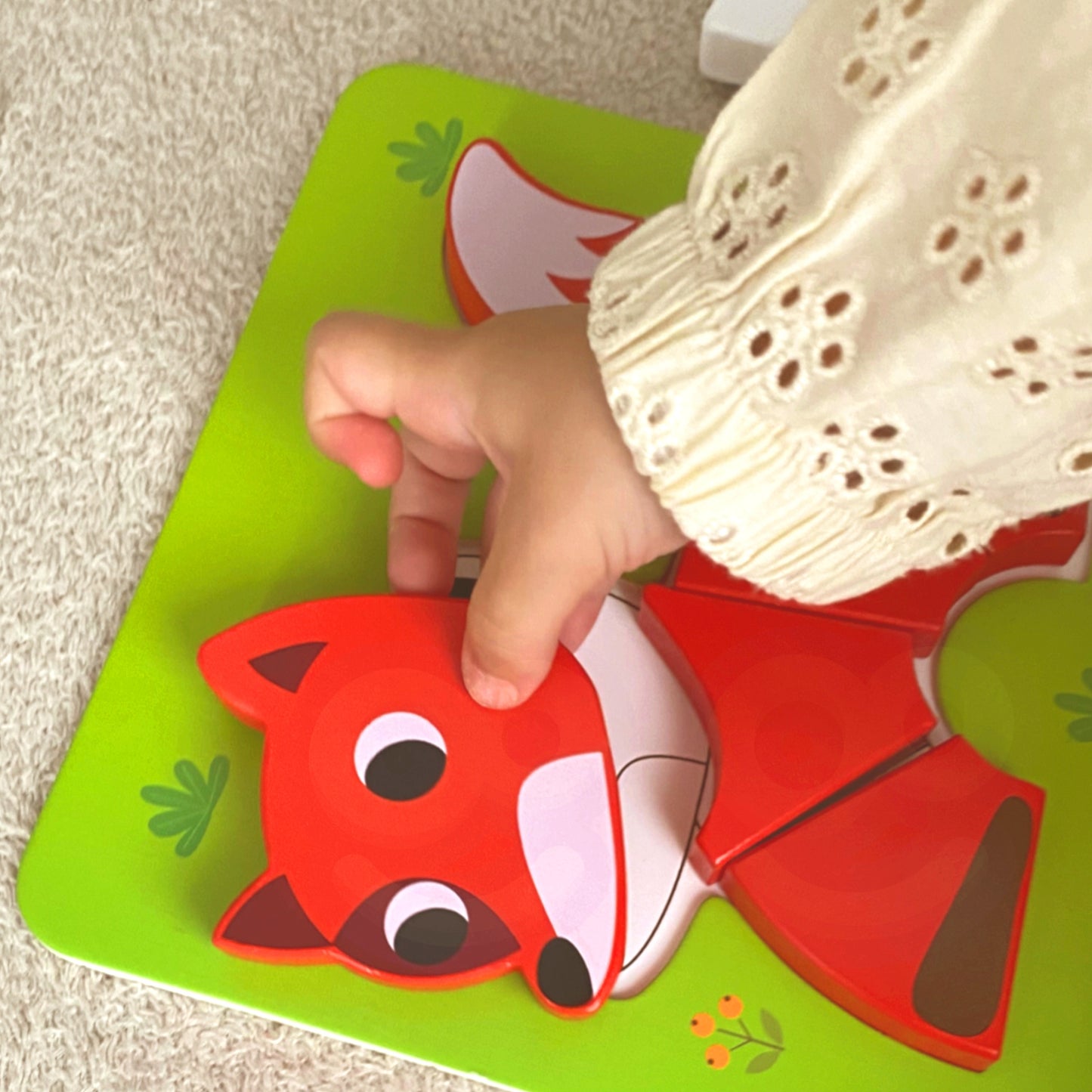 WOOPIE GREEN Medinės Dėlionės Blokeliai Gyvūnai Montessori FSC 34 vnt.