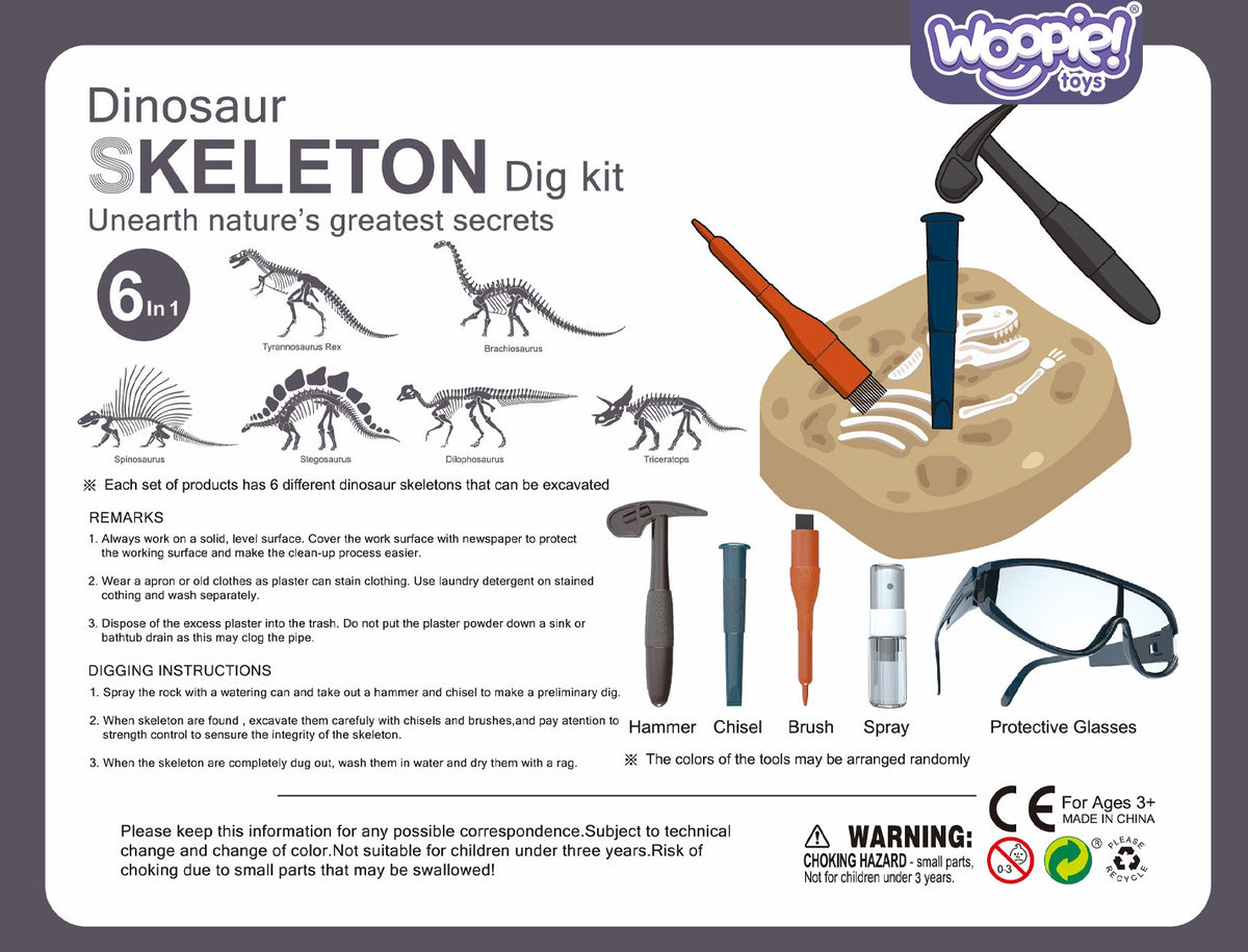 WOOPIE Mažasis Archeologas – Iškask 6 Dinozaurų Skeletus
