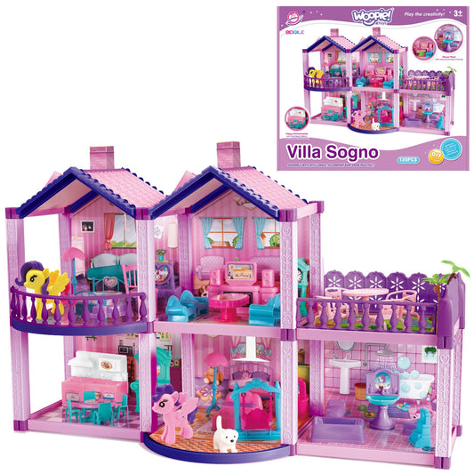 WOOPIE Lėlių Namas Poniai PONY FANTASY VILLA 120 detalių