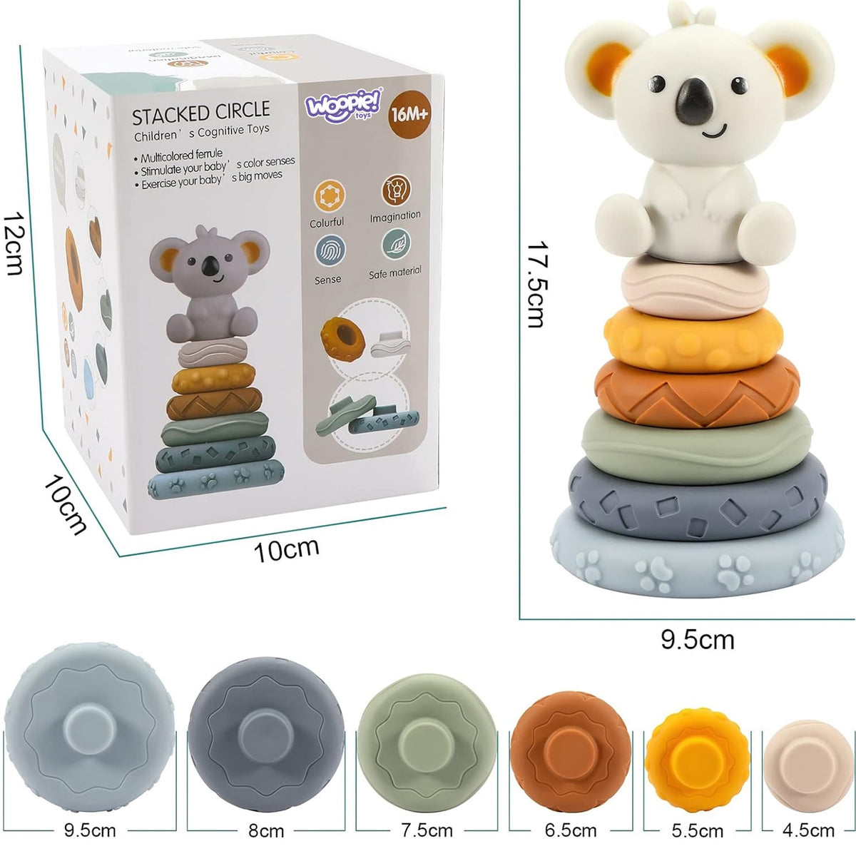 WOOPIE BABY Koala piramidė – 2in1 lavinamasis kramtukas