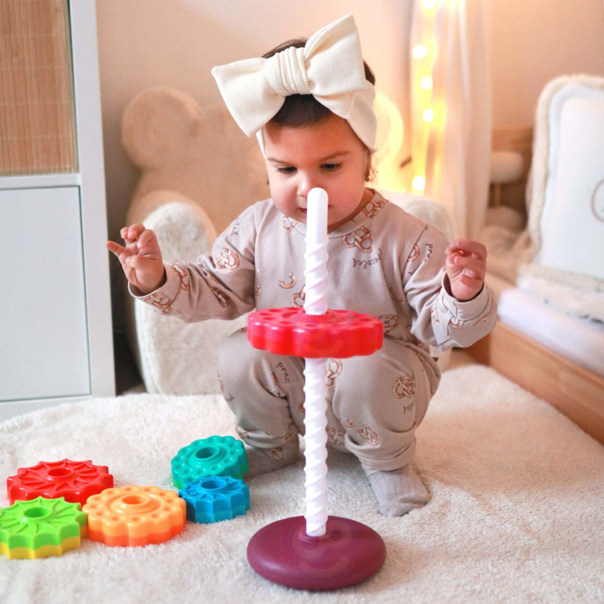 WOOPIE BABY Lavinamoji Piramidė Sukamasis Bokštas
