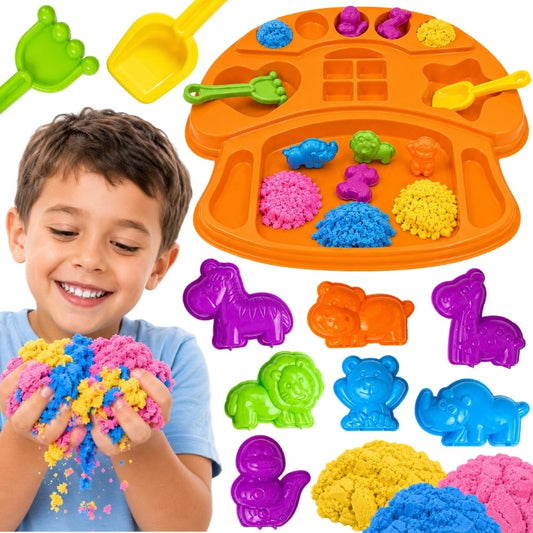 WOOPIE Kinetinio smėlio rinkinys su gyvūnų formelėmis, 3+