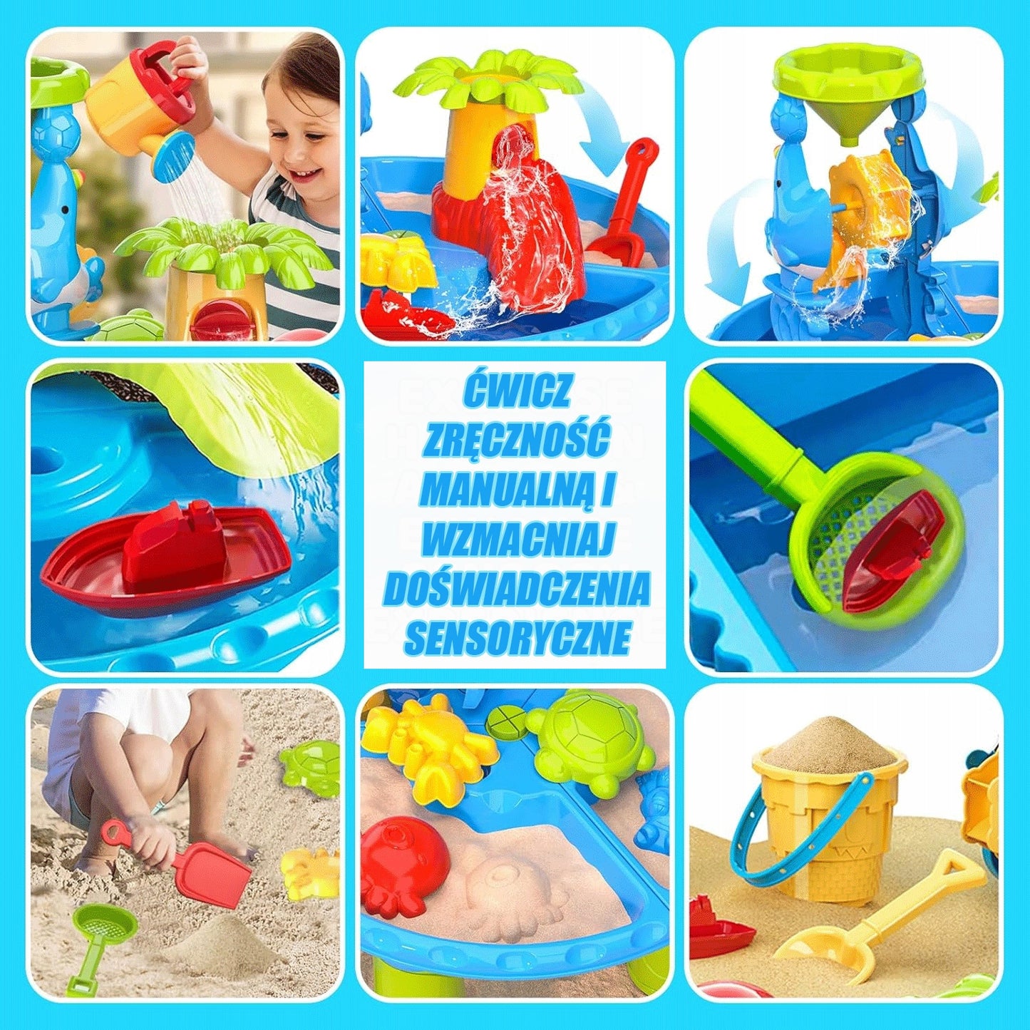 WOOPIE 2in1 Vandens ir smėlio staliukas su kėdute ir delfinu – vaizdas 2