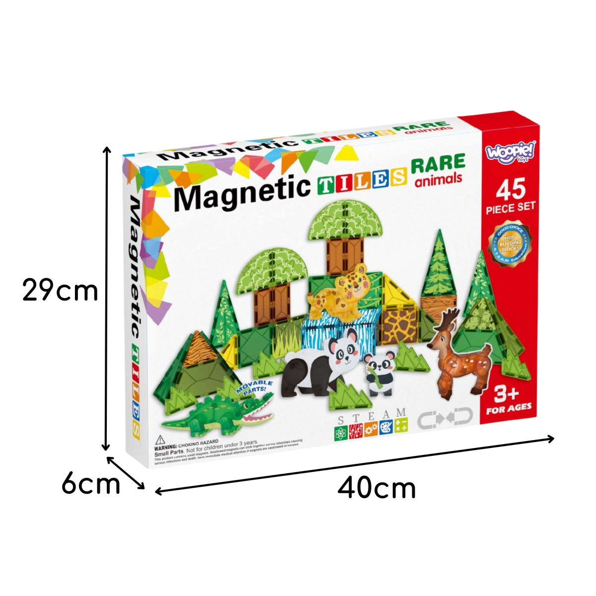 WOOPIE Magnetiniai Konstruktoriai Retieji Gyvūnai 45 vnt.