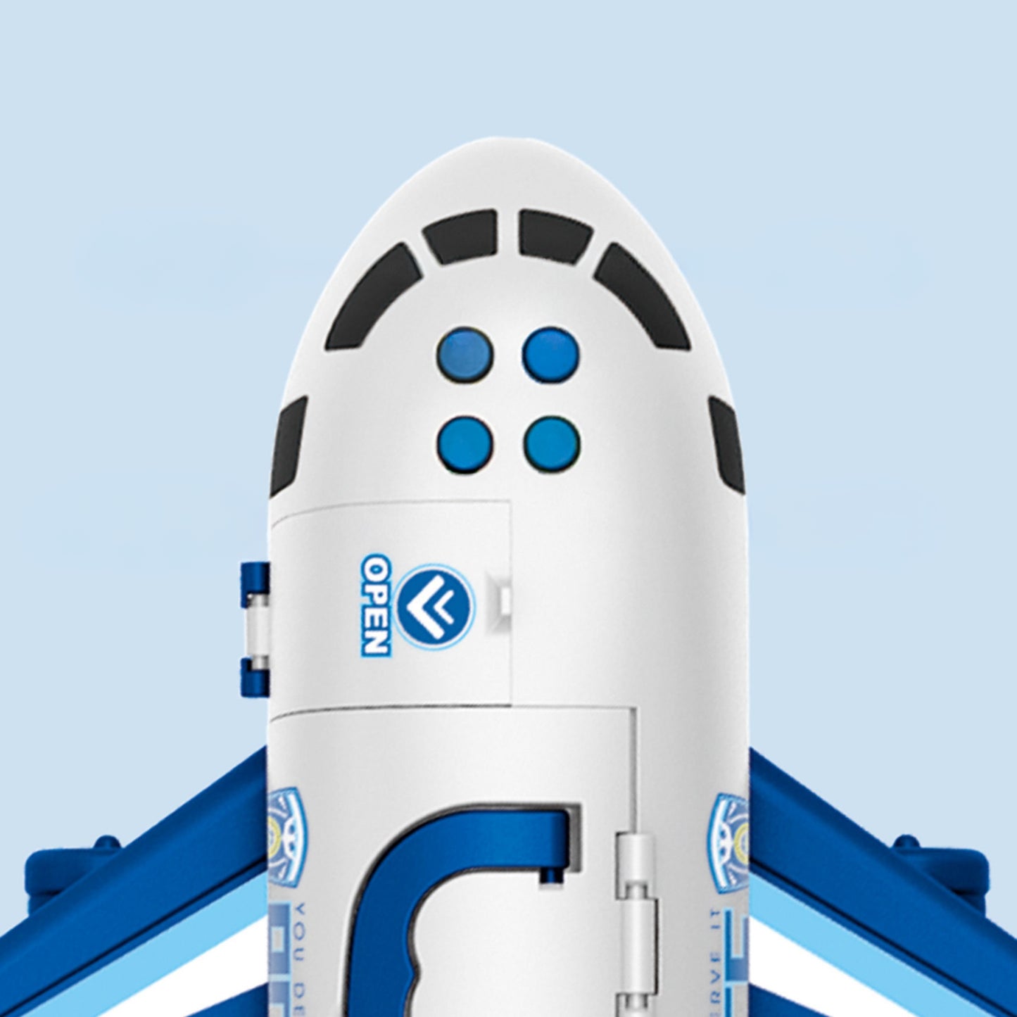 WOOPIE XL Išskleidžiamas Policijos Lėktuvas-Transporteris su 3 Policijos Automobiliais ir Kelio Ženklais – vaizdas 2