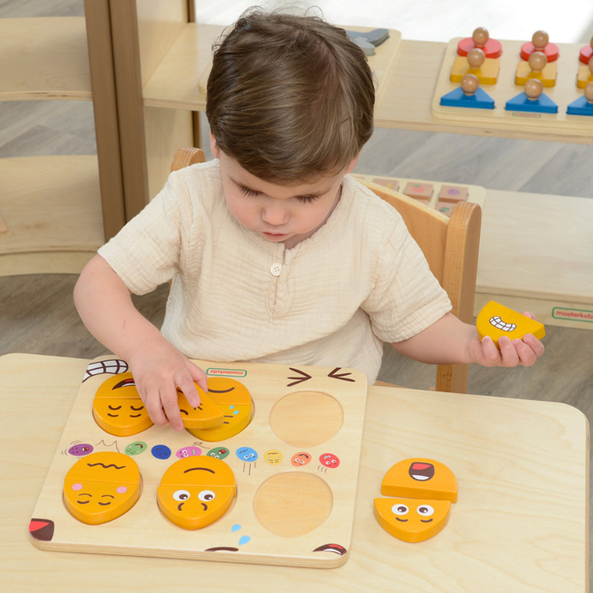 MASTERKIDZ Medinė Emocijų Lenta Montessori Vaikams