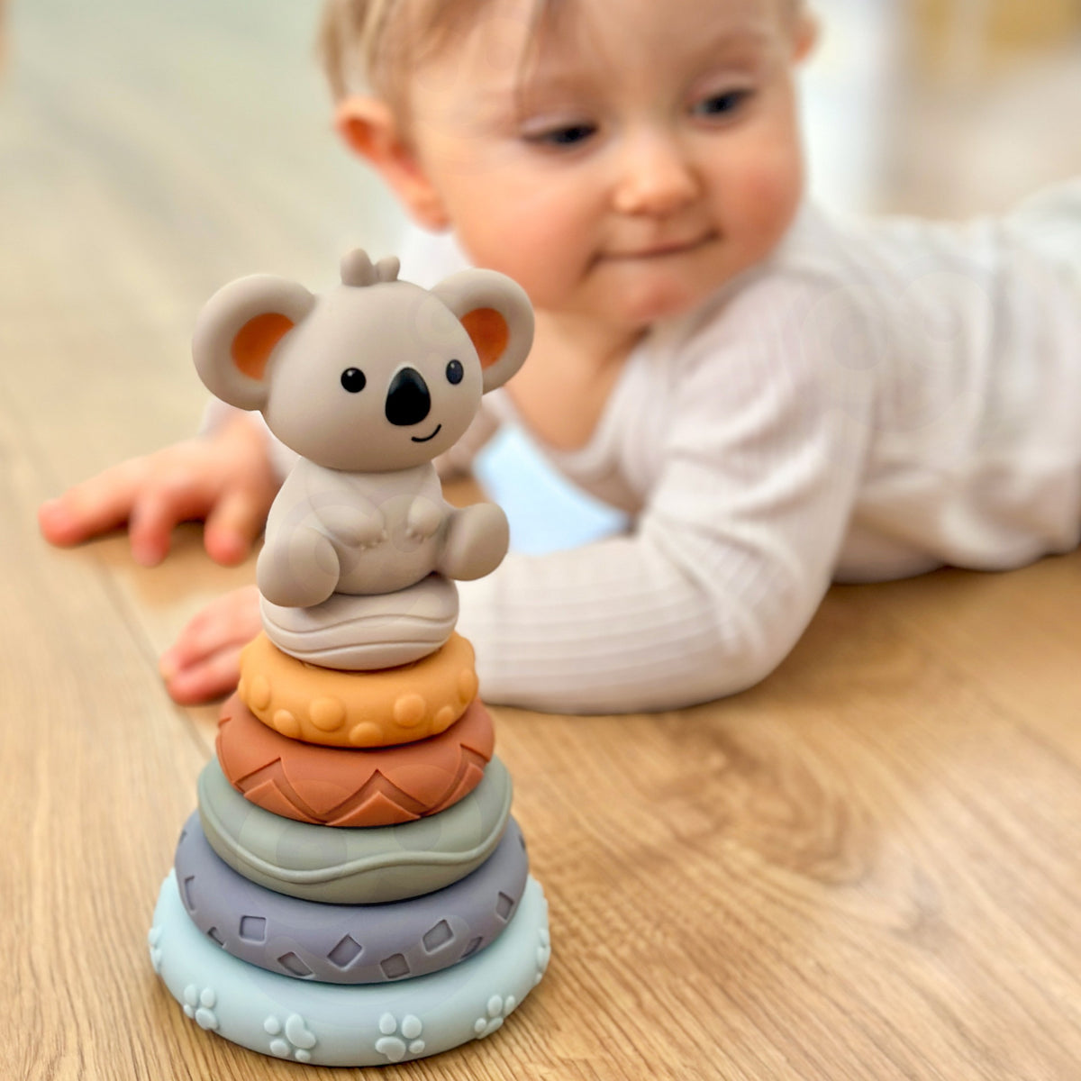 WOOPIE BABY Minkšti sensoriniai kaladėlės 3in1 su meškiuku
