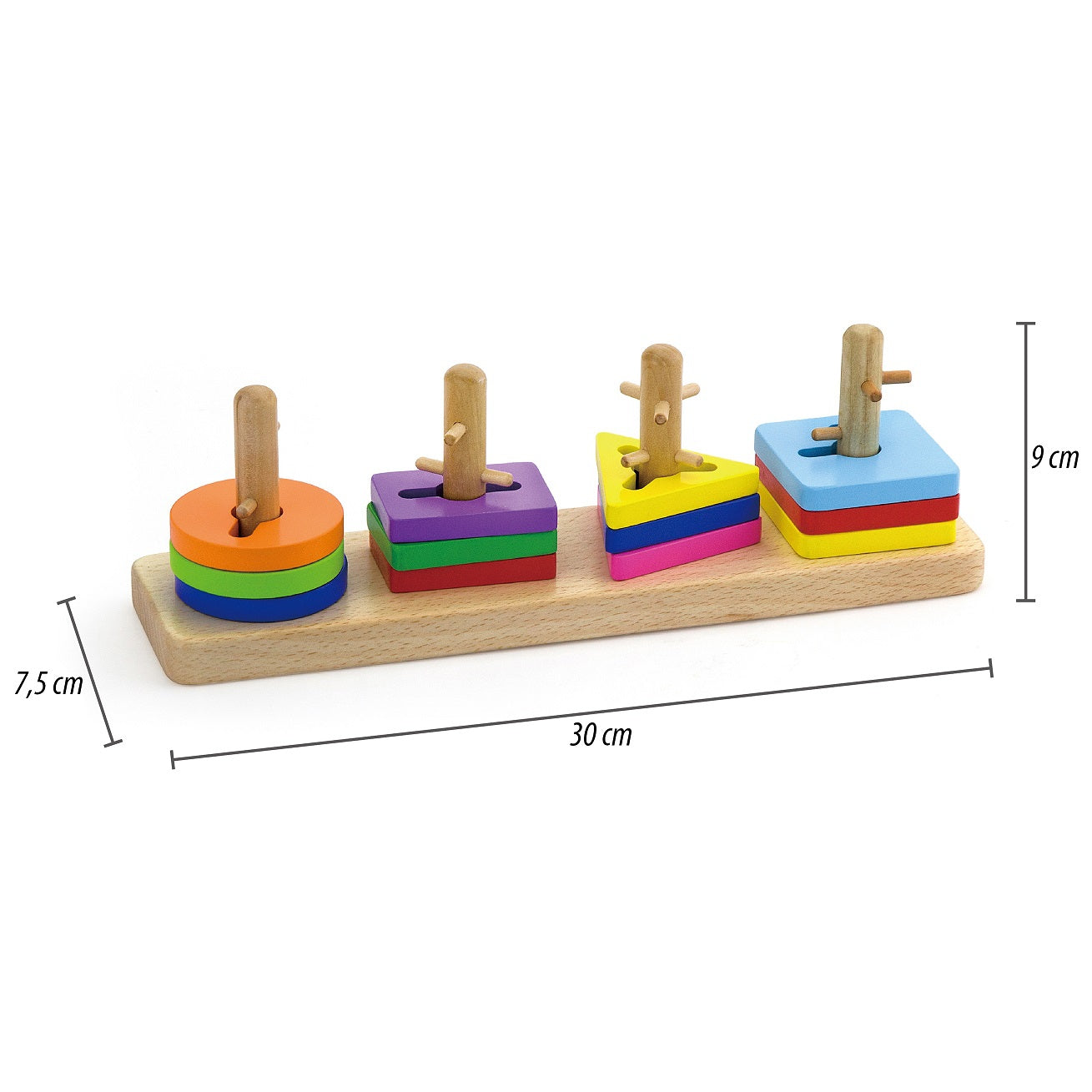 VIGA medinės kaladėlės su formų rūšiuokle Montessori – vaizdas 7