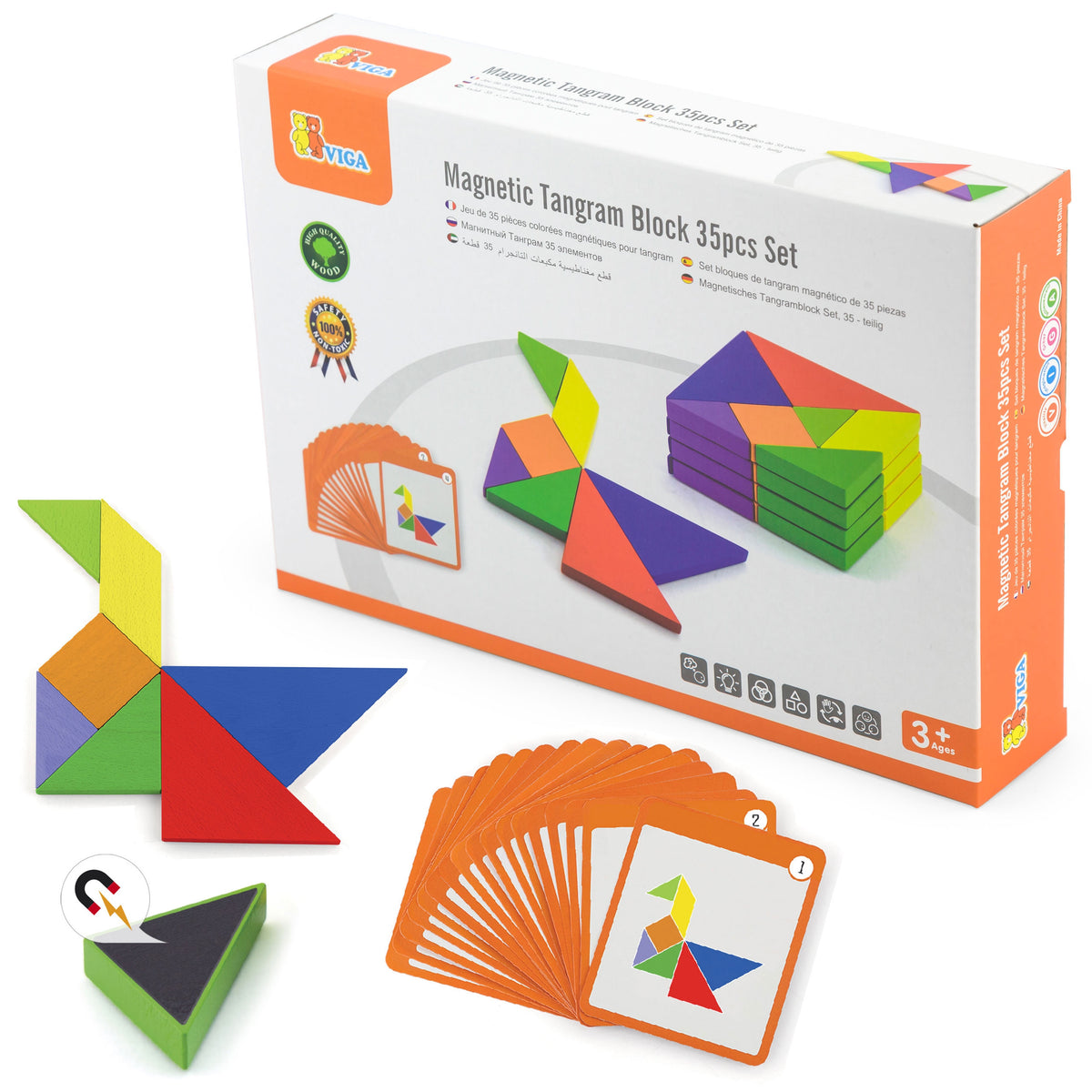 VIGA Tangram Medinis Loginis Žaidimas FSC Sertifikatas