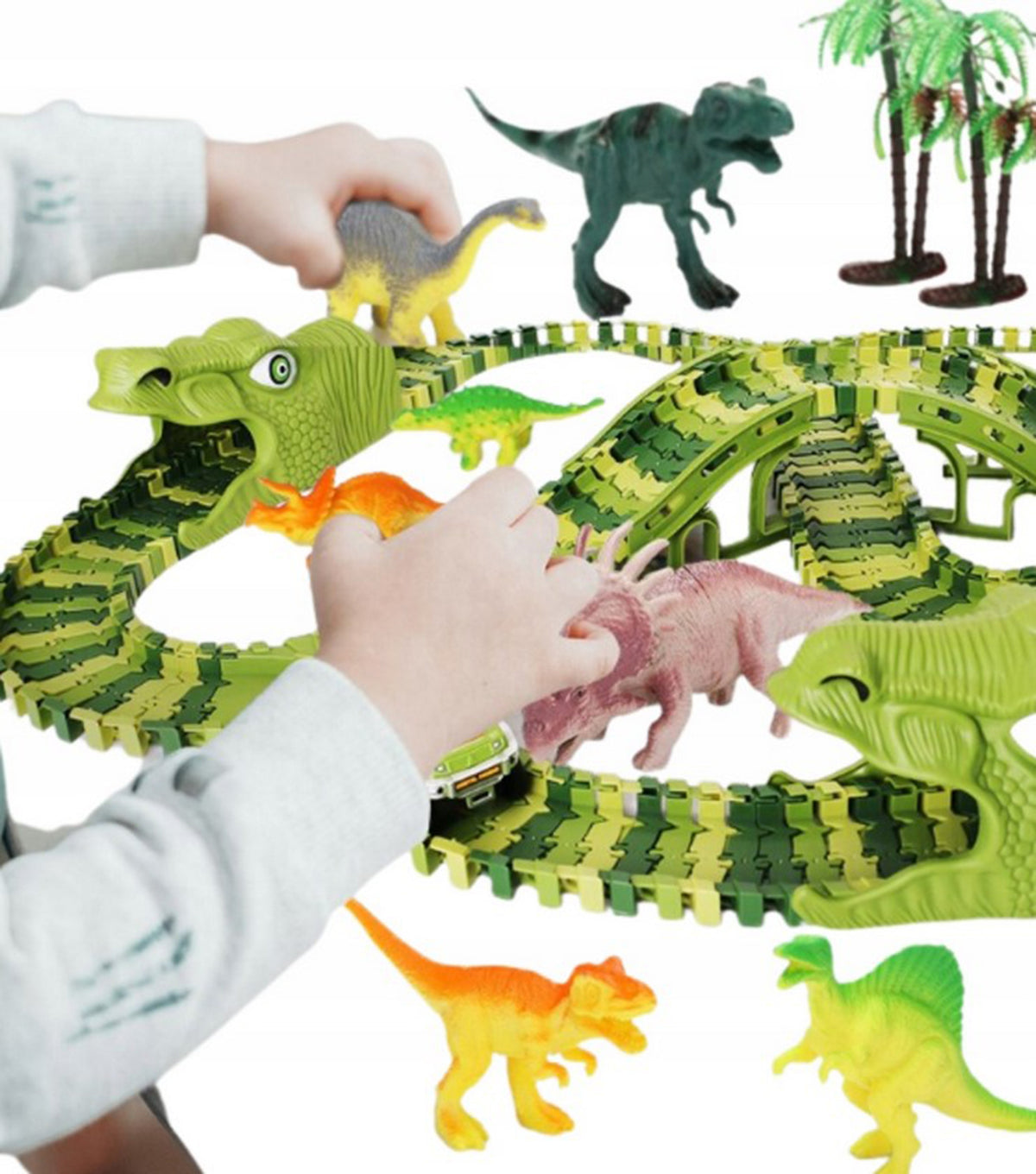 WOOPIE XXL Dinozaurų trasa vaikams, 240 detalių