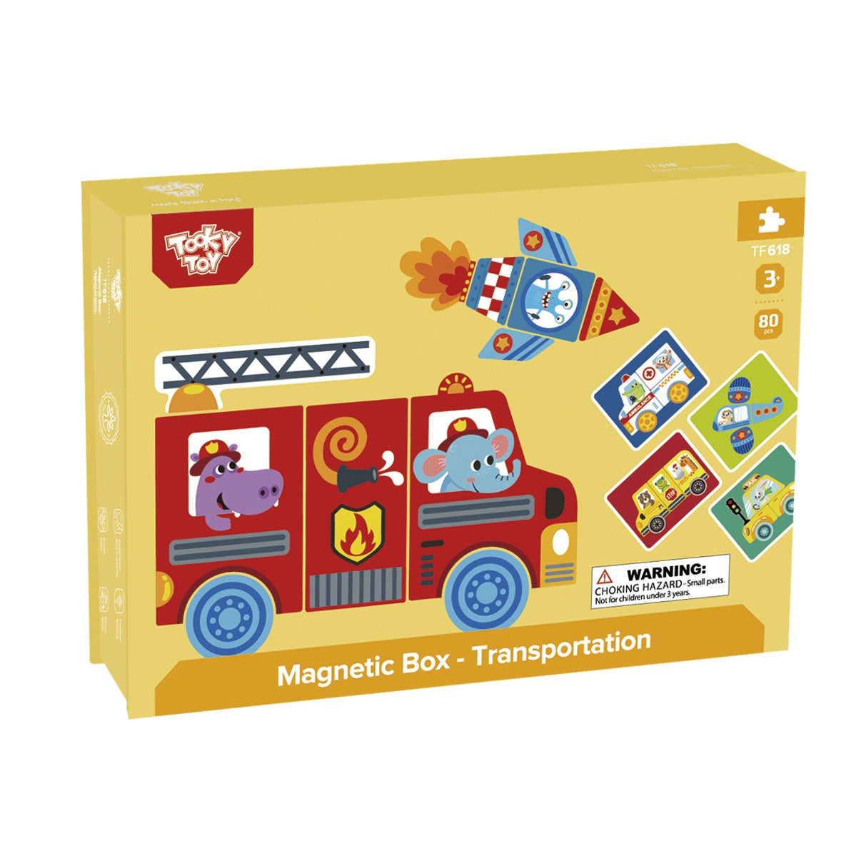 TOOKY TOY Montessori magnetinė lavinamoji dėlionė vaikams, 80 detalių