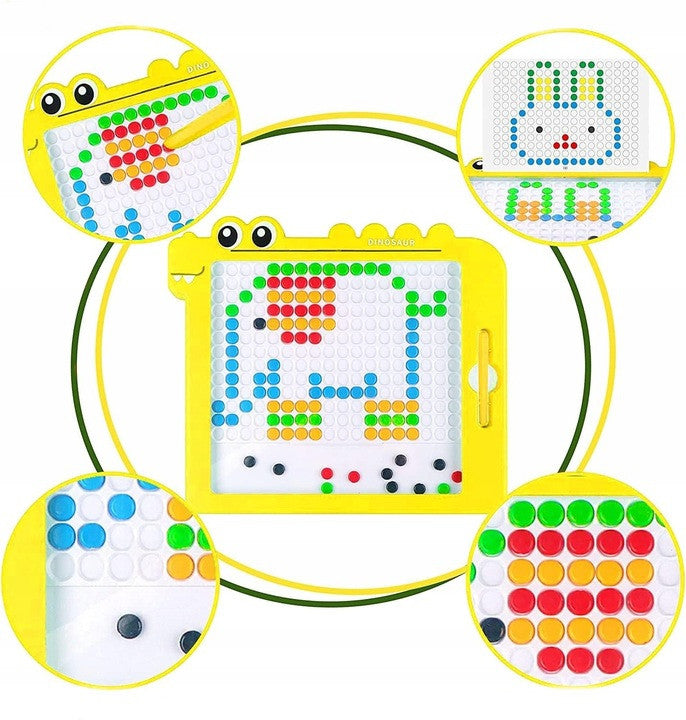WOOPIE MagPad Magnetinė Lenta Dinozauras Montessori 110 sagutės