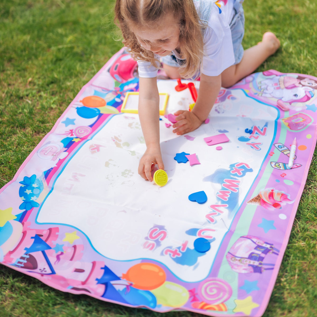 WOOPIE Vandeninis Piešimo Kilimėlis 2in1 XXL 100x70cm su UV Švytėjimu