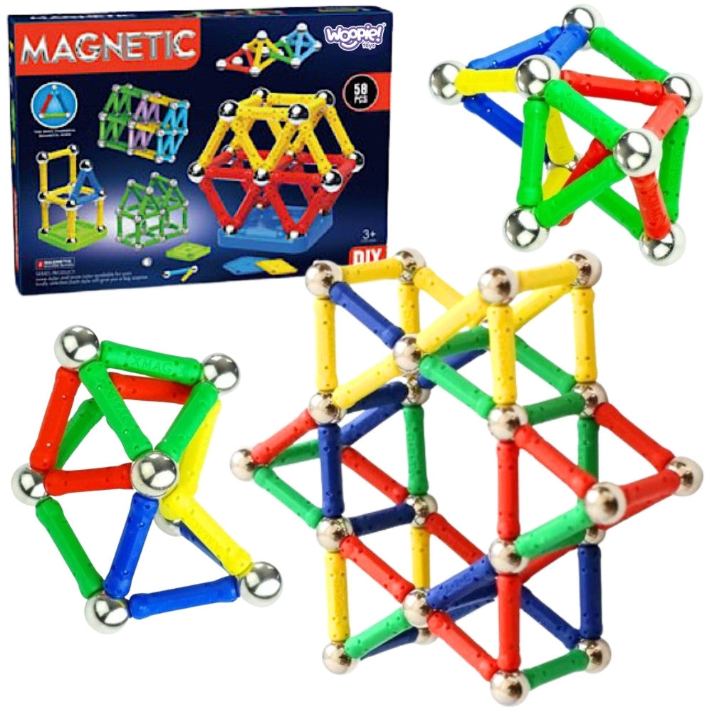 WOOPIE Magnetiniai 3D Konstruktoriaus Blokai 58 dalys