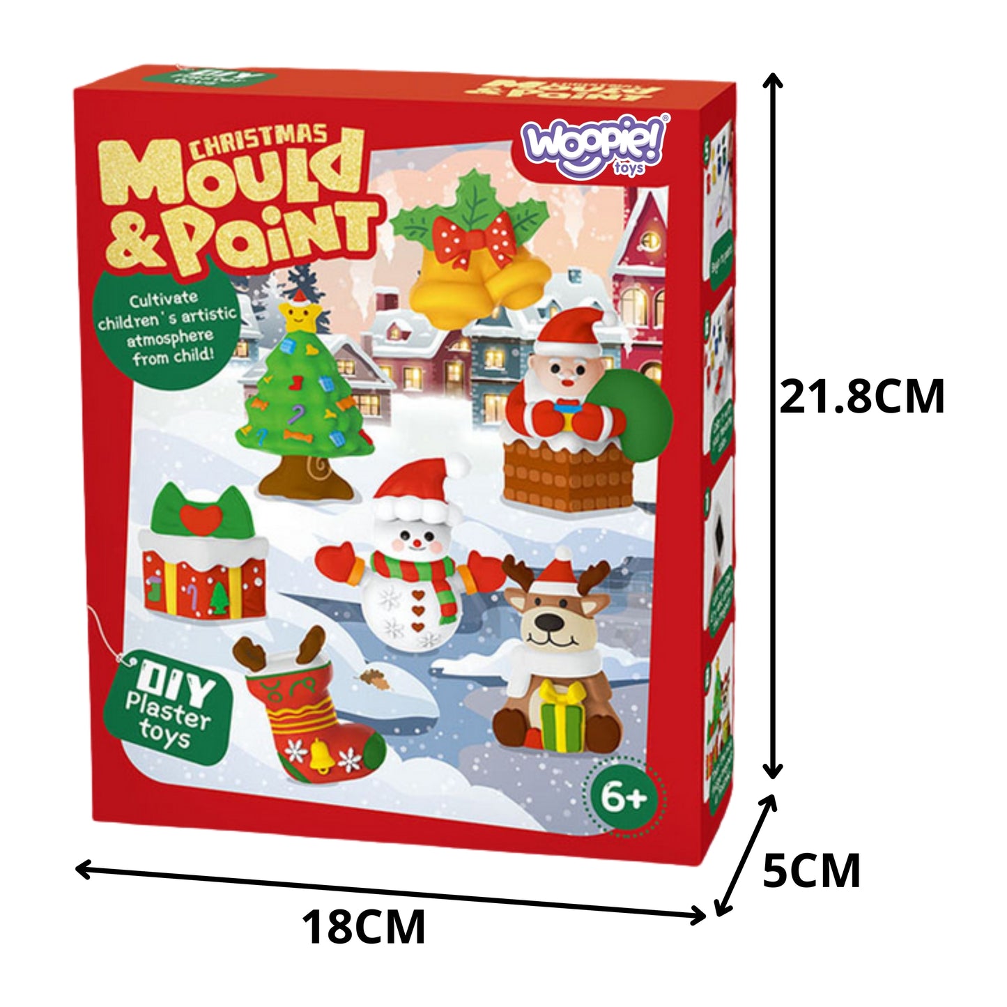 WOOPIE Kūrybinis rinkinys Gipso figūrėlių liejimui ir dažymui (DIY) – Kalėdinis rinkinys – vaizdas 5
