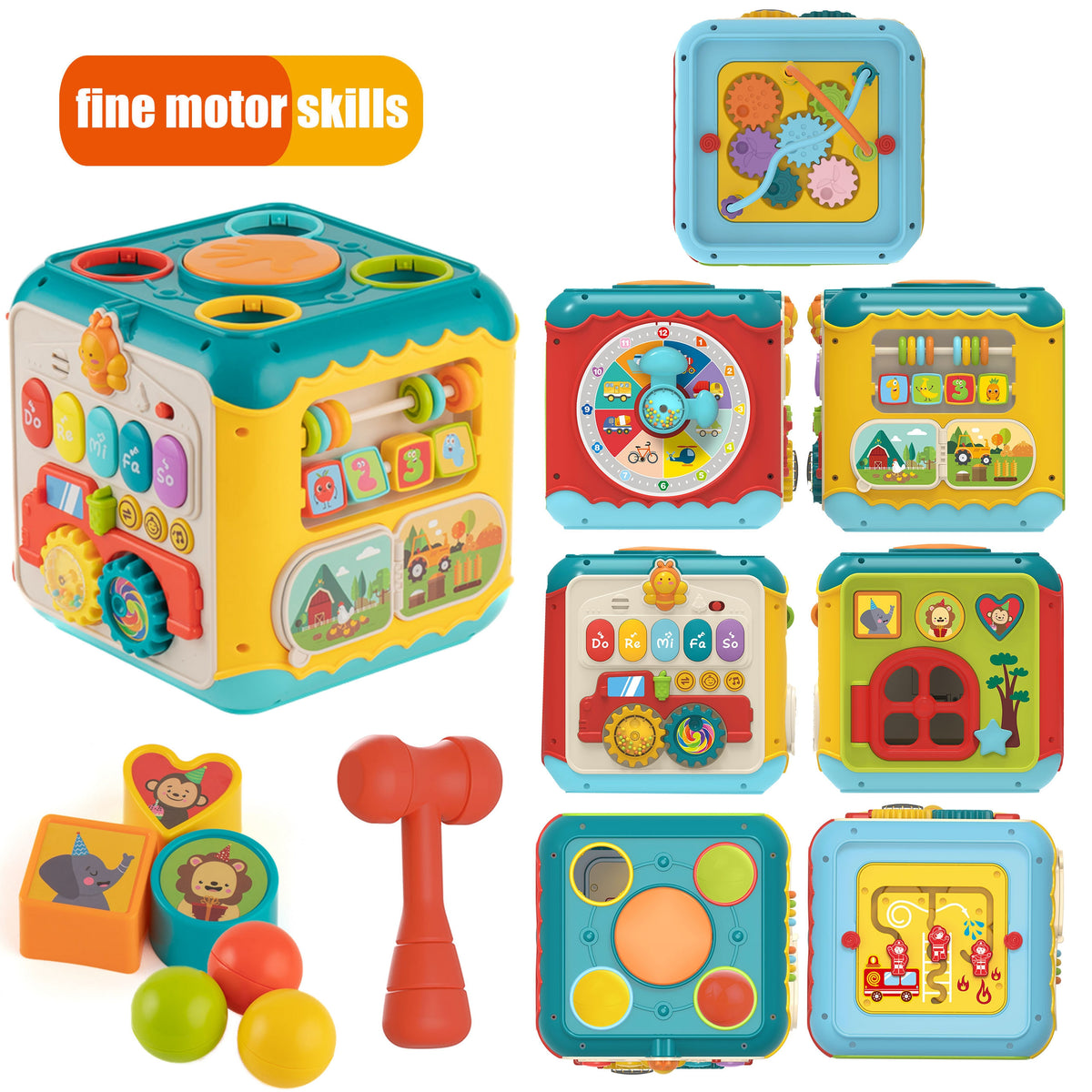 WOOPIE BABY Montessori Aktyvybių Kubas 6in1 nuo 18mėn.