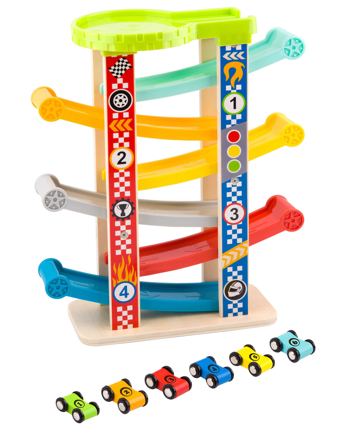 TOOKY TOY Spalvotas trasos kaskadinis takelis mašinėlėms