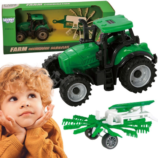 WOOPIE Ūkinis traktorius su prikabinamu grėbliu – pagrindinis vaizdas
