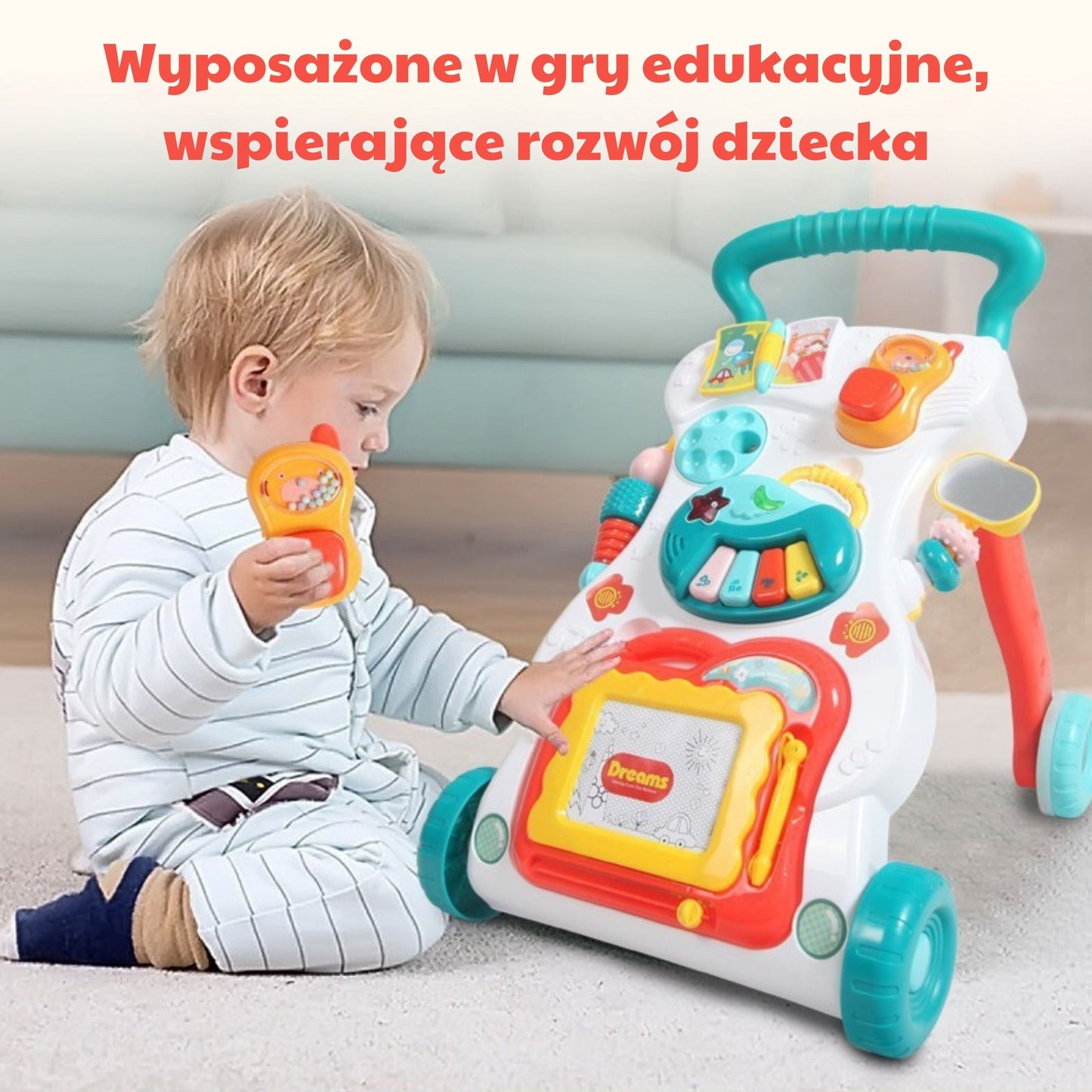 WOOPIE BABY Muzikinis Stumdukas su Lavinamuoju Žaidimų Skydeliu