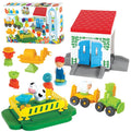 MOCHTOYS „Pin Bricks“ Kaladėlės „Ferma“ (100 elementų + 3 figūrėlės) – pagrindinis vaizdas