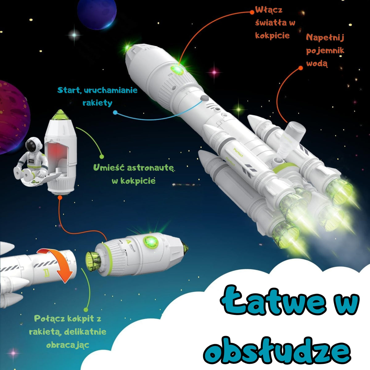 WOOPIE Interaktyvi Kosminė Raketa su Garso ir Šviesos Efektais