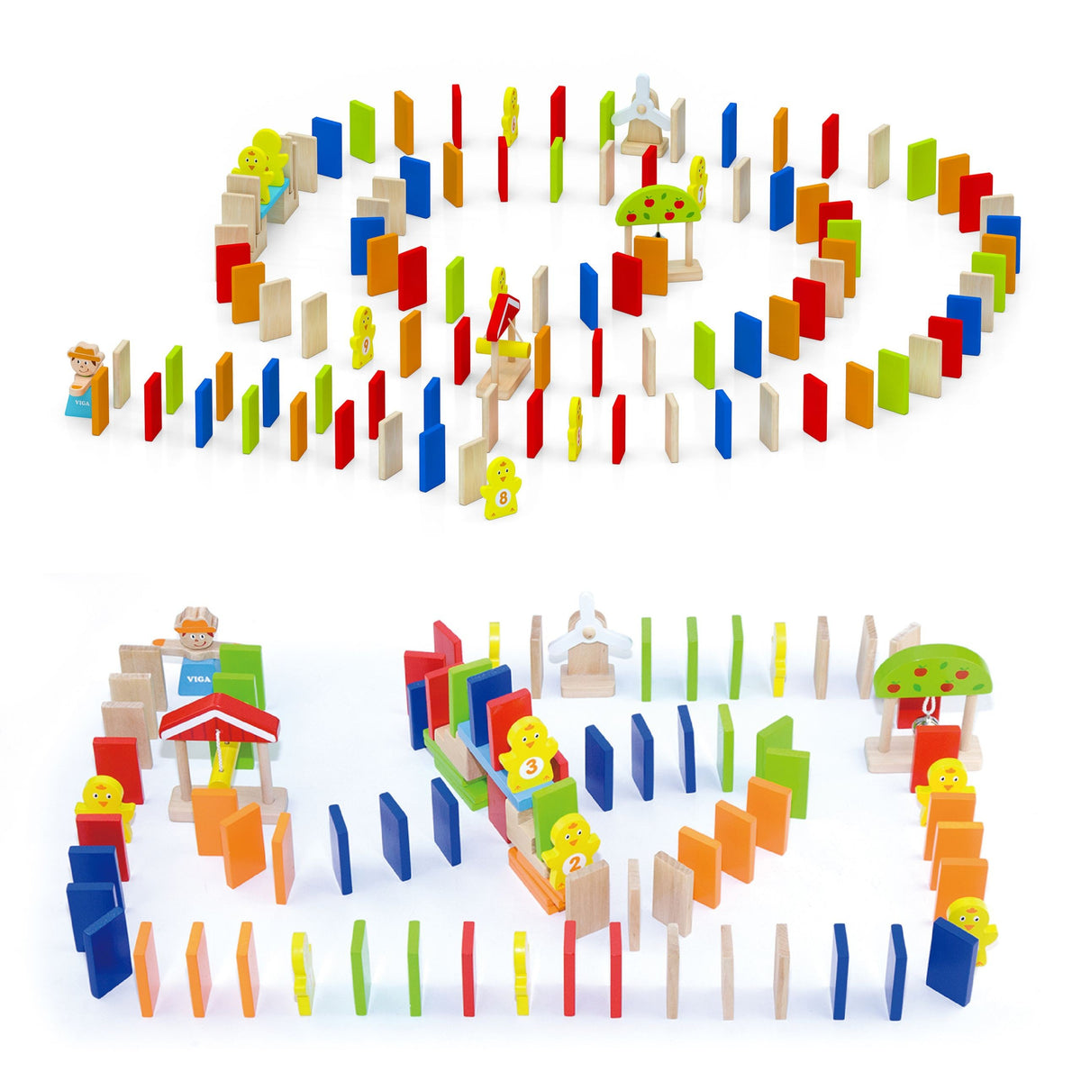 VIGA Medinė Domino Trasos Žaidimas 122 vnt. nuo 3 metų