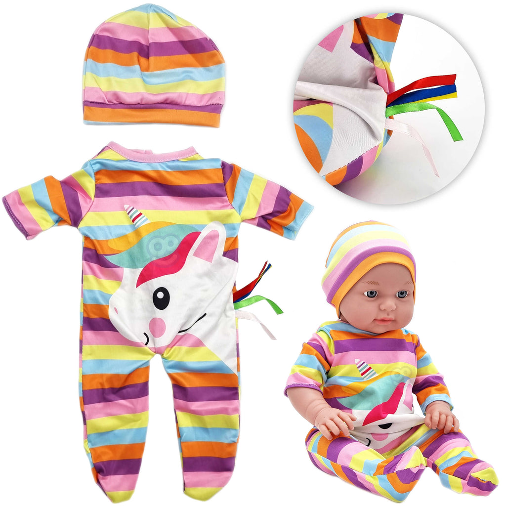 WOOPIE ROYAL Lėlės Drabužių Rinkinys Kombinezonas Vienaragio Kepurė 43-46 cm