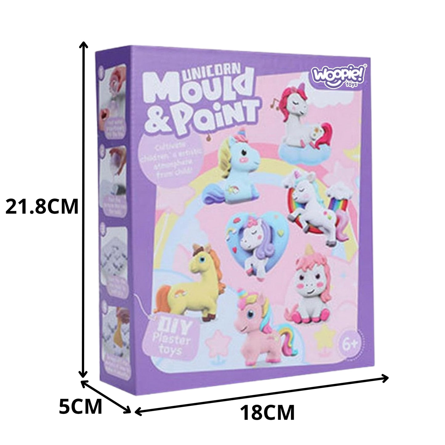 WOOPIE Kūrybinis rinkinys Gipsinių figūrėlių liejimas ir dažymas „Pasidaryk pats“ – Vienaragiai – vaizdas 5