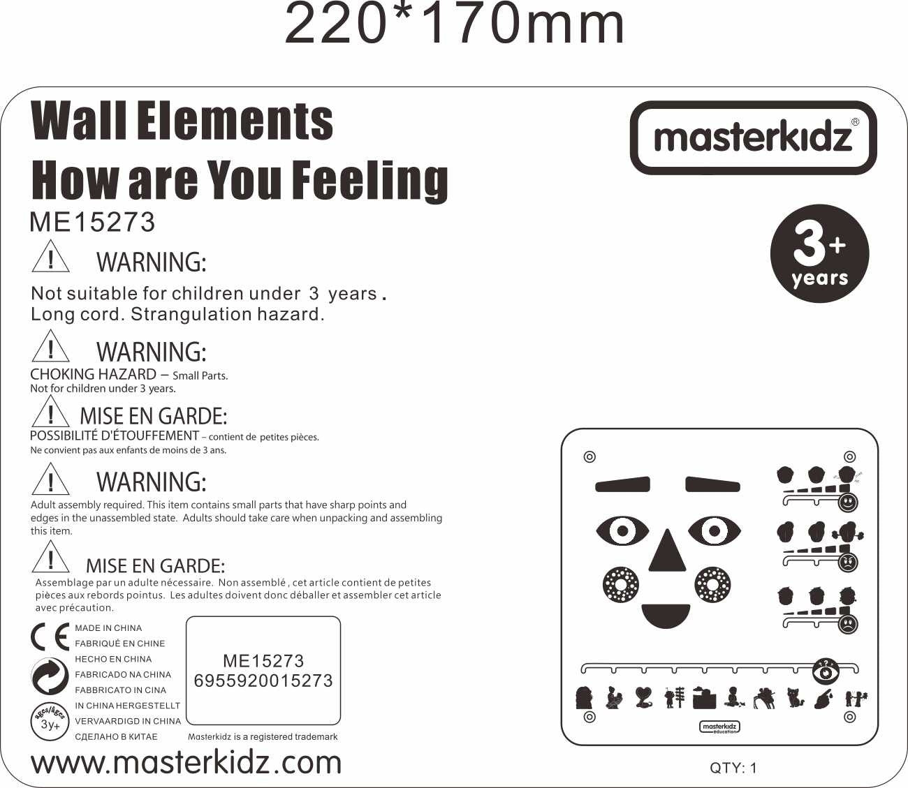 MASTERKIDZ Montessori Emocinė Lavinamoji Lenta Kaip Tu Jautiesi