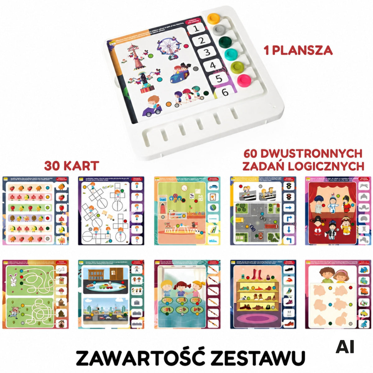 WOOPIE Loginių Žaidimų Rinkinys 60in1, vaikams nuo 3 metų
