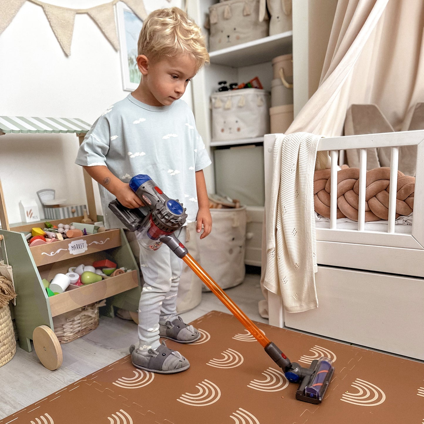 WOOPIE 3-in-1 Interaktyvus Vaikiškas Dulkių Siurblys su Siurbimo Funkcija