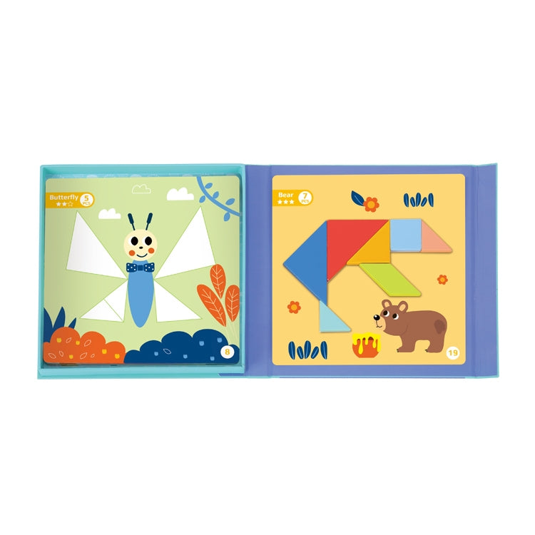 TOOKY TOY Tangram formų dėlionė vaikams, geometrinės figūros (18 dalių) – vaizdas 4